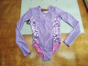 SPEEDO Medium 8-10 Purple Tie Dye Long Sleeve Rashguard Swim Suit Surf Sun Proof - Picture 1 of 10