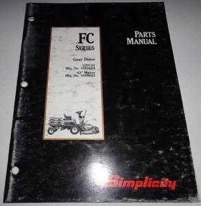 Simplicity FC Series 12FC42 Gear Drive Front Mower Parts Catalog Manual 4/90 - Picture 1 of 1