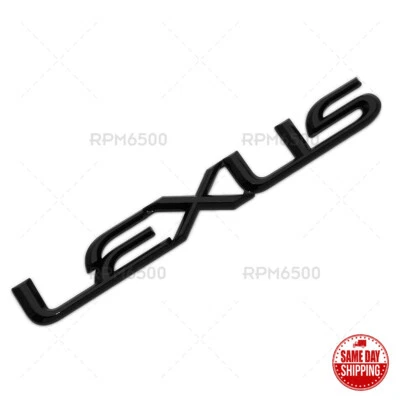 Lexus Trunk Lid Letter Logo Badge 3D Emblem F-Sport Car Decoration Gloss Black - Image 1 of 4