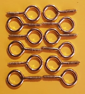 Screw Eye Eye Pins Eyelets Eyepin Hooks DIY Craft Brass Plated 15 pcs NEW - Picture 1 of 2