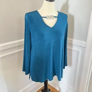Top túnica para mujer Chicos Travelers azul ojo de cerradura 16/18 elástico plateado herrajes 1X - Imagen 1 de 8