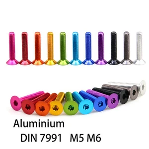 Tornillos hexagonales Allen cabeza avellanada M5 M6 aleación de aluminio zócalo anodizado DIN7991 - Imagen 1 de 7