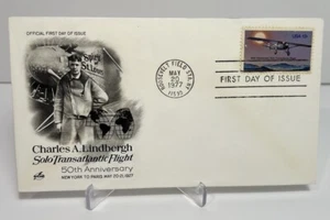 US FDC 1977 Charles A.Linderbergh Solo Transatlantic Flight - Picture 1 of 2