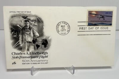 US FDC 1977  Charles A.Linderbergh Solo Transatlantic Flight  - Image 1 of 2