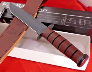 KA-BAR USA Made 12.25" USN Navy 1225 Fixed Blade Fighting knife & Sheath MINT - Picture 1 of 6