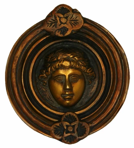 Smiling Face Victorian Style Handmade Solid Brass Door Bell & Knocker Home Decor Cover