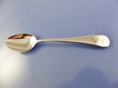 CUCHARA ANTIGUA INGLESA DE 1920 5 EN PUNTO POR ABEDULES REGENCIA PLACA "DM" Foto 1 de 4