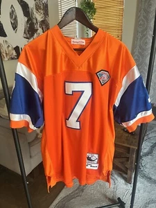 Rare Vintage Mitchell & Ness NFL Denver Broncos John Elway Jersey Bold Letters - Picture 1 of 7