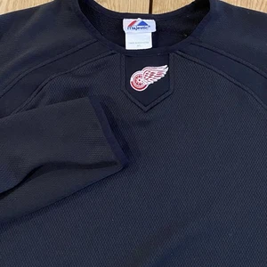 Majestic Vtg Mens NHL Detroit Red Wings Hockey Warm Up Therma Base XL* - Picture 1 of 9