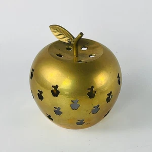 Brass Apple Candle Cover Holder 4”; No Dish - Picture 1 of 5