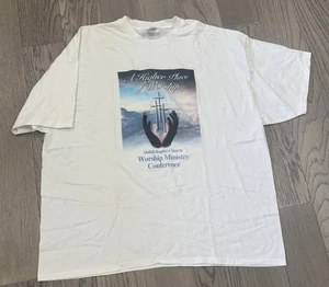 Camisa Jesús De Colección Para Hombre 2XL Puntada Blanca Cristiana EE. UU. 90s - Imagen 1 de 3