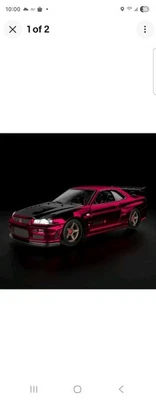 Nissan Skyline GT-R BNR34 SELECCIONES EXCLUSIVAS ROJO Hot Wheels RLC Foto 1 de 2