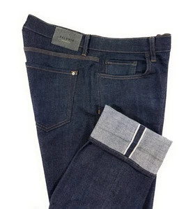 Baldwin Jeans Herren Größe 33x34 Henley Slim Straight Selvedge Indigo Raw Denim - Bild 1 von 12