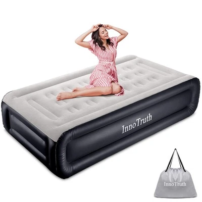 InnoTruth Raised Air Mattress with Built-in Pump,18in Elevated Inflatable Mat...
