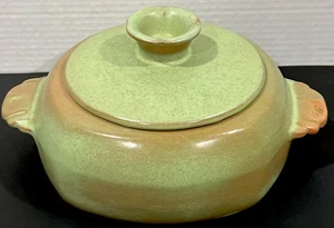 Frankoma Pottery Bean Pot w/ lid #5V Plainsman Prairie Green Vintage Casserole - Picture 1 of 7