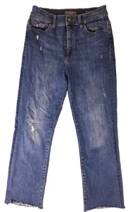 DL1961 Mara Straight Jeans Size 27 High Rise Instasculpt Raw Hem Distressed - Picture 1 of 21