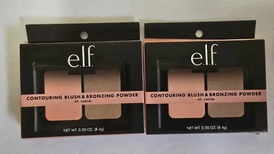 2 E.L.F Duo Contouring Blush Bronzing Powder+Mirror 83601 ST. LUCIA Discontinued - Image 1 of 4