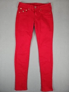 True Religion Jeans Women’s Size 27x30 Red Skinny Low Rise Stretch Flap Pockets - Bild 1 von 7