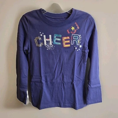 The Childrens Place Girls Long Sleeve T-Shirt Cheer Size S (5/6) Purple New - Image 1 of 4