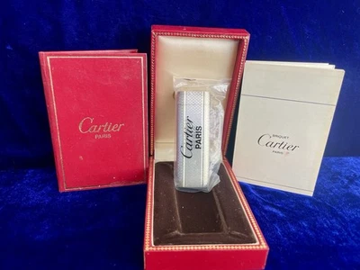 Vintage Cartier Lighter Silver Oval New Sealed Old Stock Condition Full Set Box - Image 1 of 4