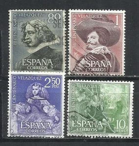 0847-SELLOS ESPAÑA SERIE COMPLETA 1961 Nº 1340/1343 PINTOR VELAZQUEZ ARTE - Imagen 1 de 1