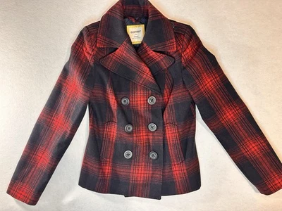 Old Navy Women's Fully Lined Size Small Plaid Pea Coat 0017 - Image 1 of 4