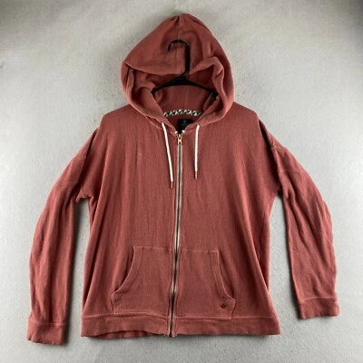 Volcom Hoodie Womens Small S Red Full Zip Drawstring Long Sleeve Fleece Pockets - Image 1 of 4