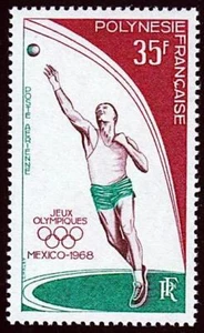 FRENCH POLYNESIA 1968 MEXICO OLYMPICS SC#C49 MNH CV$16.00 SPORTS - Picture 1 of 1