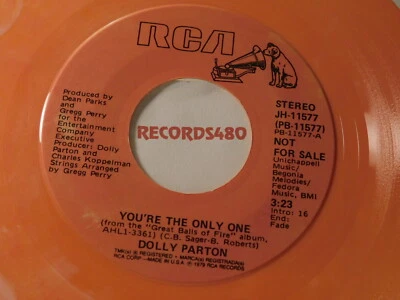 Dolly Parton PROMO 45 You're The Only One / RCA JH-11577 Orange Marble Vinyl - Image 1 of 2