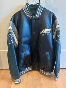 Philadelphia Eagles Jacke Herren Gr. XL Bomber Varsity NFL Kunstleder Mantel - Bild 1 von 15