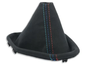 FOR BMW E39 95-03 GEAR SHIFT BOOT GAITER COVER ALCANTARA STITCHING MPOWER - Picture 1 of 4