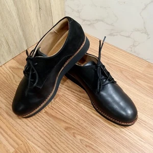 SoftWalk Willis Womens Sz 6W Black Leather Suede Oxford Lace Up S1811-006 - Picture 1 of 15