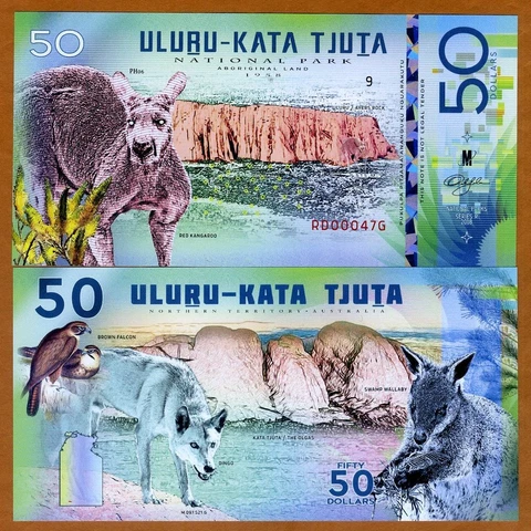 Australia, Uluṟu-Kata Tjuṯa National Park, 50 dollars, Polymer, 2018 Kangaroo Cover