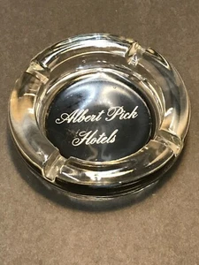 Ashtray Glass Albert Pick Hotels Motor Motel Advertising Souvenir Tobacco 4.5” - Picture 1 of 3