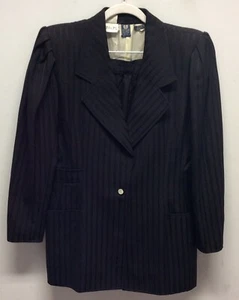 1980s Black Ungaro Power Dressing Skirt Suit UK 10 - Picture 1 of 6