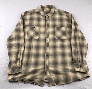 Clearwater Shirt Mens 2XL Brown Plaid Flannel Button Up Long Sleeves - Picture 1 of 11
