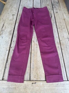 Wonderful J BRAND "Pacho" Deep Pink Skinny Ankle Cuff Crop JEANS, 25" - Picture 1 of 7