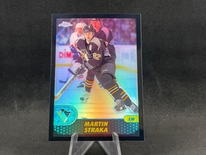 2001-02 TOPPS CHROME NHL HOCKEY MARTIN STRAKA #60 BLACK REFRACTOR 42/50 PENGUINS
