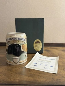 Vintage Colorado Rockies Ceramic Stein Mug New W/box & Certificate - Picture 1 of 11
