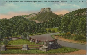Point Lookout Road Leading Mesa Verde National Park 1513 Unposted Postcard - Picture 1 of 2