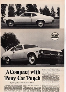 1972 Chevy Nova Coupe, 350ci/165PS/3SpAuto, detaillierter Straßentest aus USA Magazin - Bild 1 von 1
