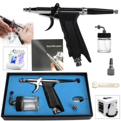 Double Action Air Brush Spray Gun Set Trigger Airbrush Kit Paint Art Tattoo Cake - Image 1 of 4