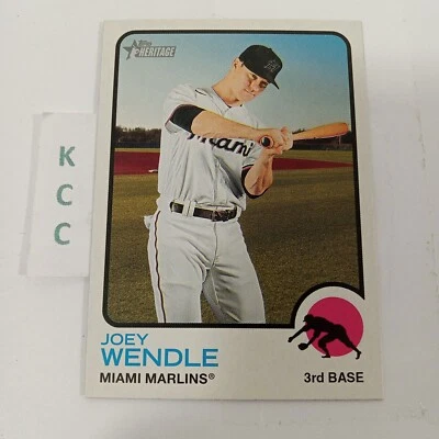 2022 Topps Heritage #198 Joey Wendle Miami Marlins - Image 1 of 2