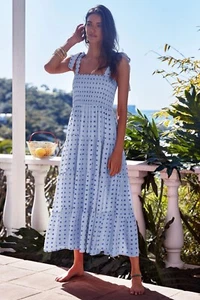 Damen Spaghettiträgerkleid Stempel Röcke Hawaii-Stil Strandkleid Ärmellos - Bild 1 von 9