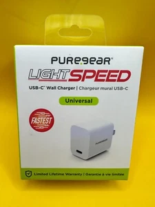 PUREGEAR LightSpeed 20W Single USB-C PD Wall Charger - White NEW - Picture 1 of 3