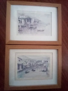 2x Hong Kong ORIENTAL FISHING VILLAGE Ltd Ed Prints * Signed by Artist * TOWAN - Picture 1 of 5
