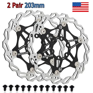 2 pares de rotores flotantes de 6 pernos 203 mm bicicleta freno de disco rotor delantero y trasero montaña MTB - Imagen 1 de 4