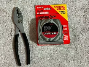 Craftsman 39429 Tape Measure 30 Ft x 1” & 8” Slip Joint Pliers 45379 Lot Tools - Picture 1 of 7