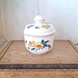 Villeroy & Boch Honey Pot Jam Jar w/Lid Malaga Porcelain Bees and Flowers - Picture 1 of 6