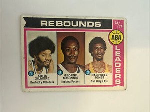 1974-75 Topps - #211 Caldwell Jones, Artis Gilmore, George McGinnis (RC)